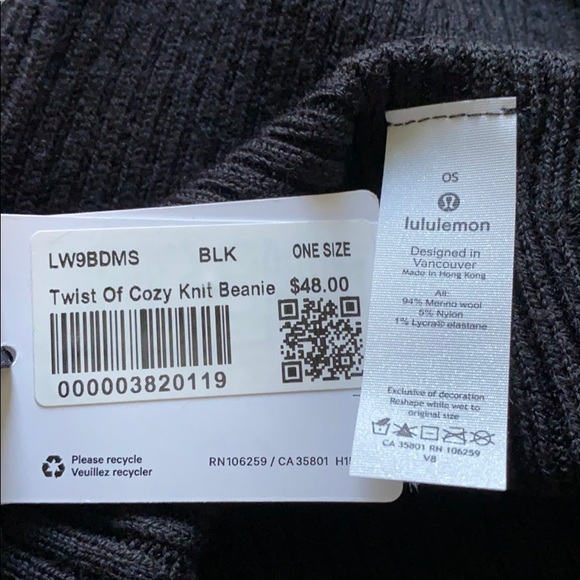 Lululemon Black Twist of Cozy Beanie Winter Hat - Picture 6 of 8